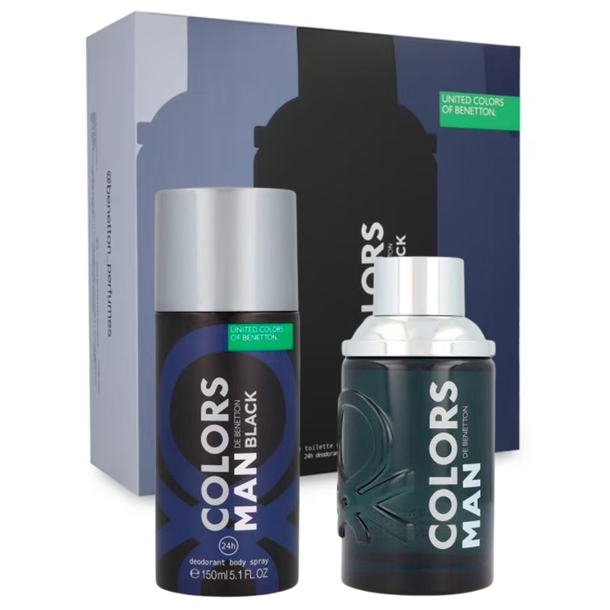 Benetton Color Black 2-Piece Set 3.4oz Men EDT Spray by Benetton