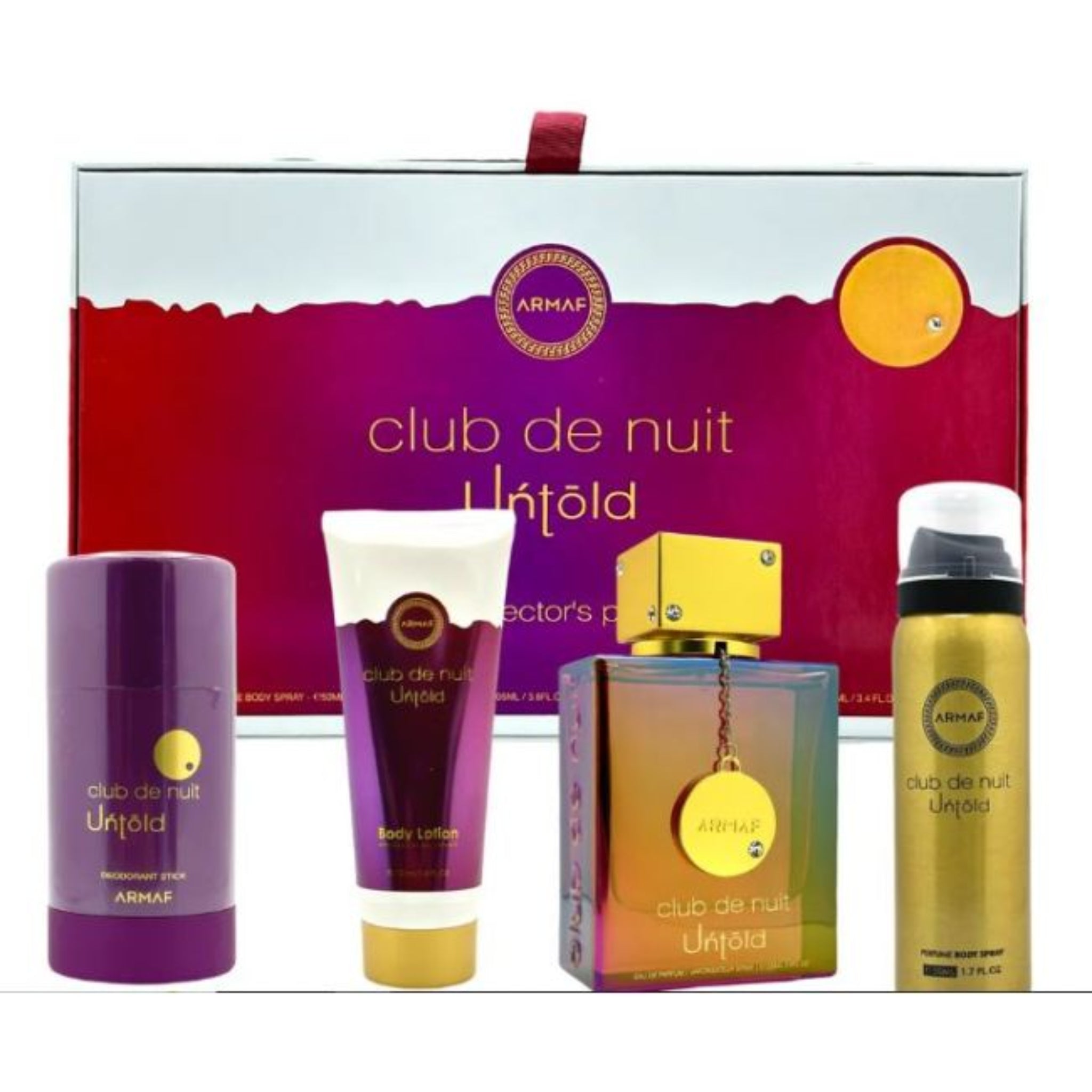 Club De Nuit Untold 4-Piece Set 3.6oz Men EDP Spray by Armaf