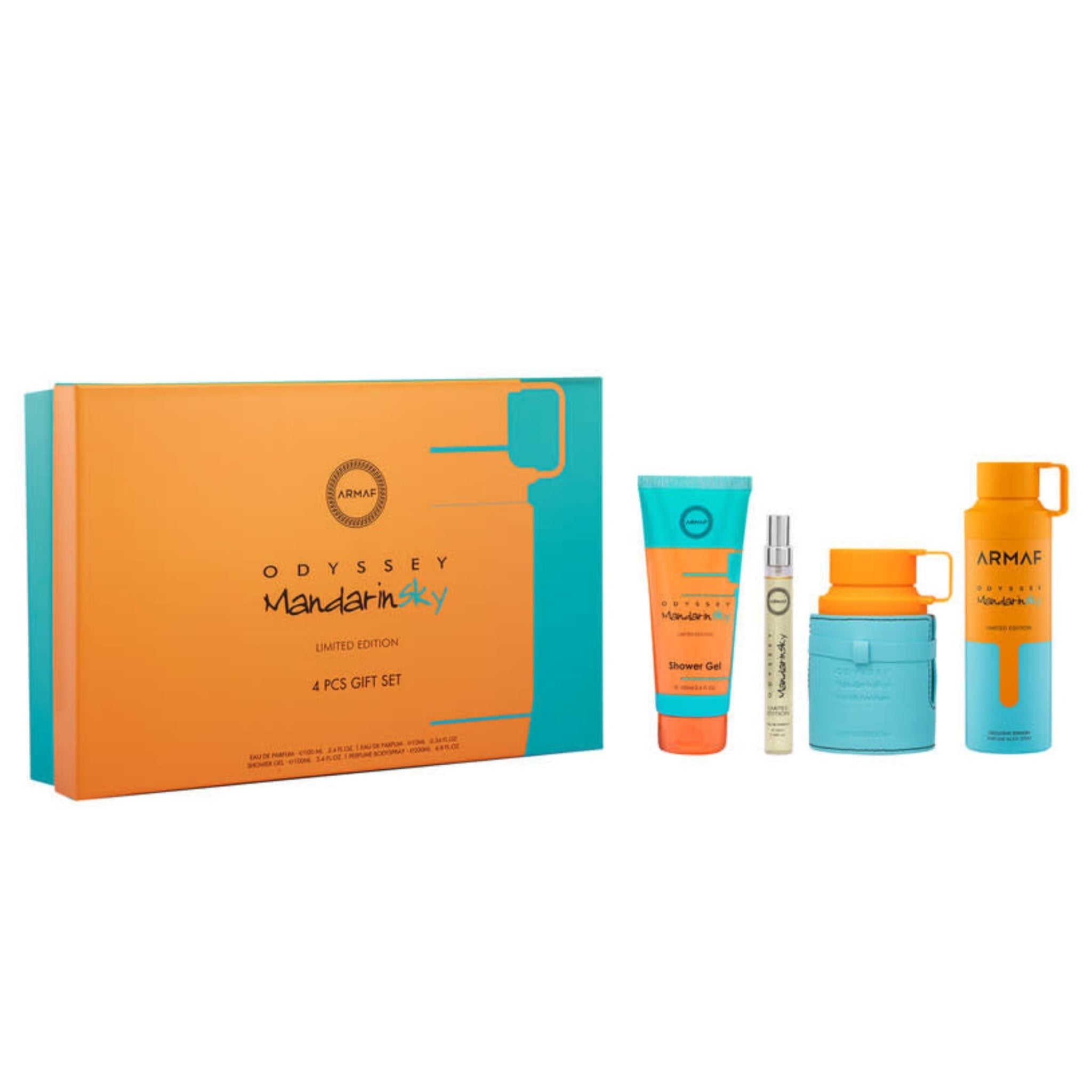 Armaf Odyssey Mandarin 4-Piece Set 3.4oz Men EDP Spray by Armaf