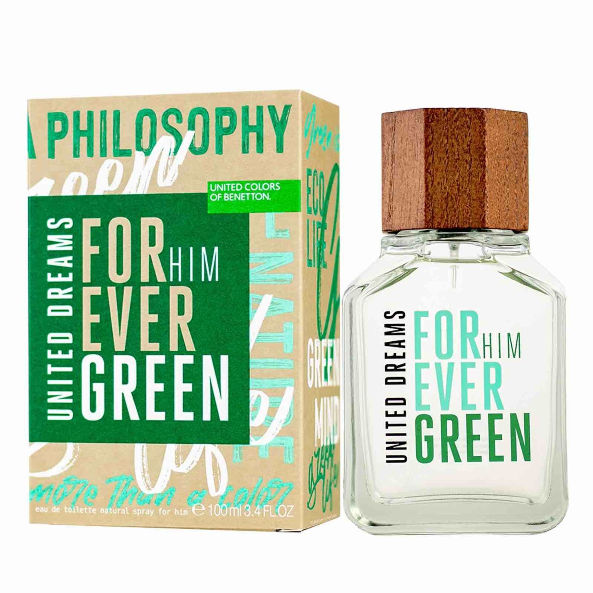 Benetton For Ever Green 3.4oz Men EDT by Benetton