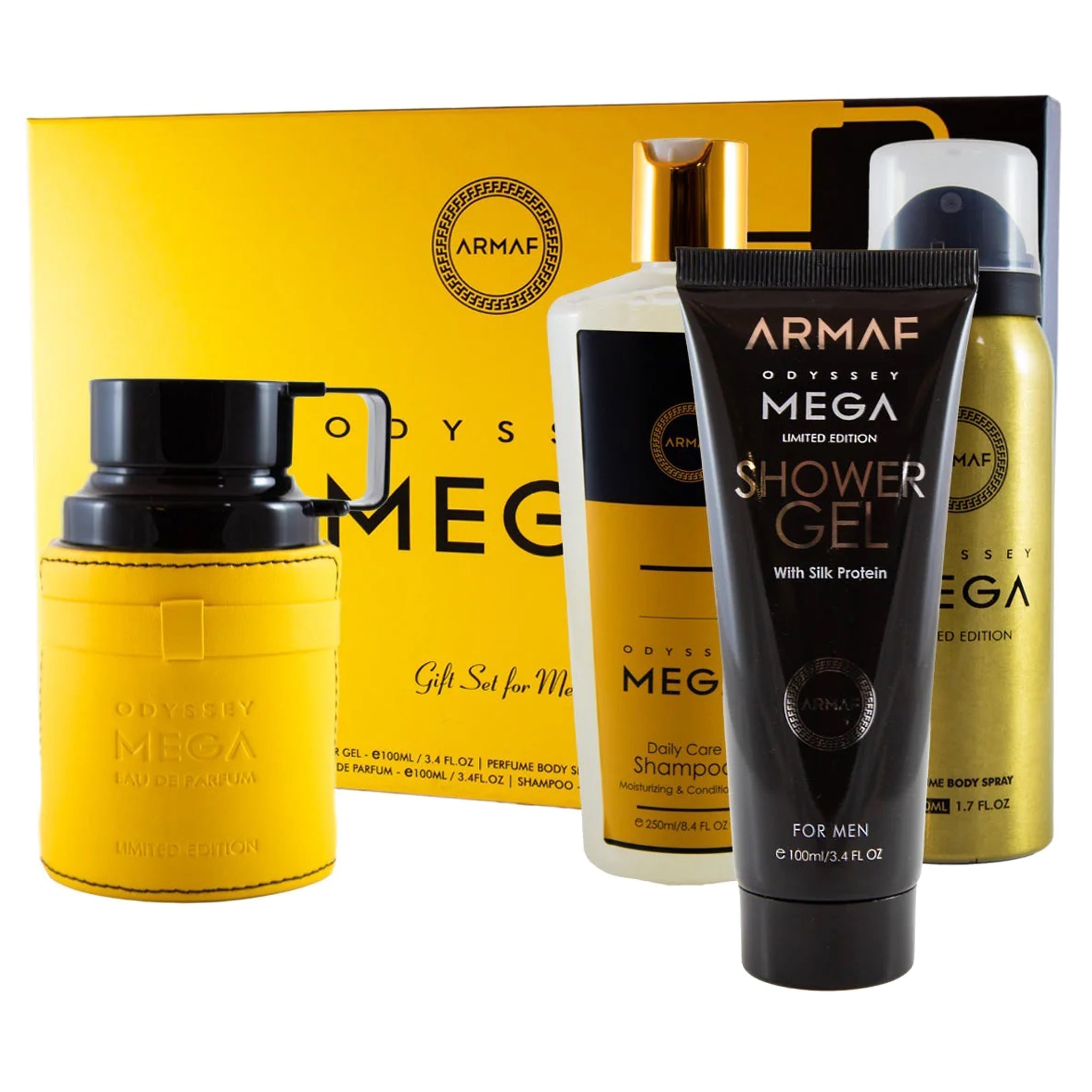 Armaf Odyssey Mega 4-Piece Set 3.4oz Men EDP Spray by Armaf