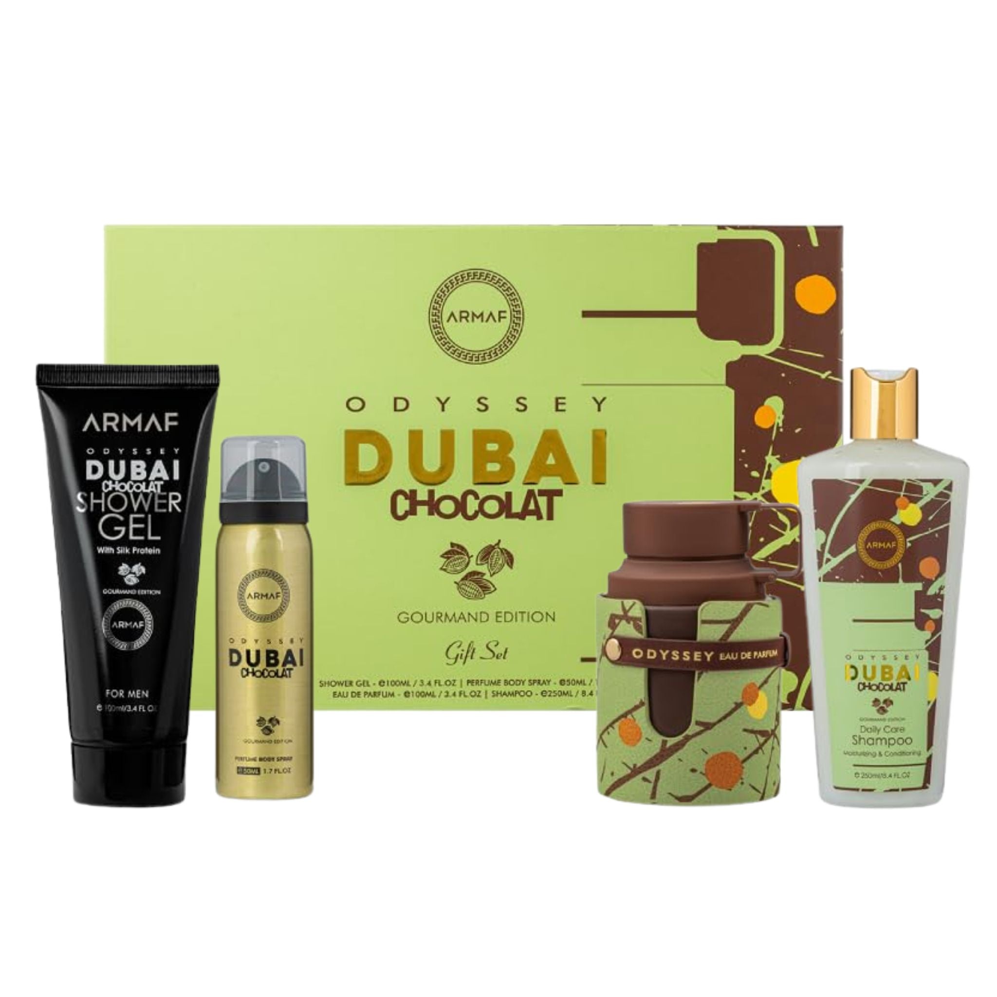 Armaf Odyssey Dubai Chocolat 4- Piece Set Unisex 3.4oz EDP Spray by Armaf