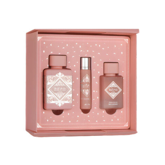 Badee Noble Blush by Lattafa 3-Piece Set 3.4oz Women EDP Spray by Lattafa