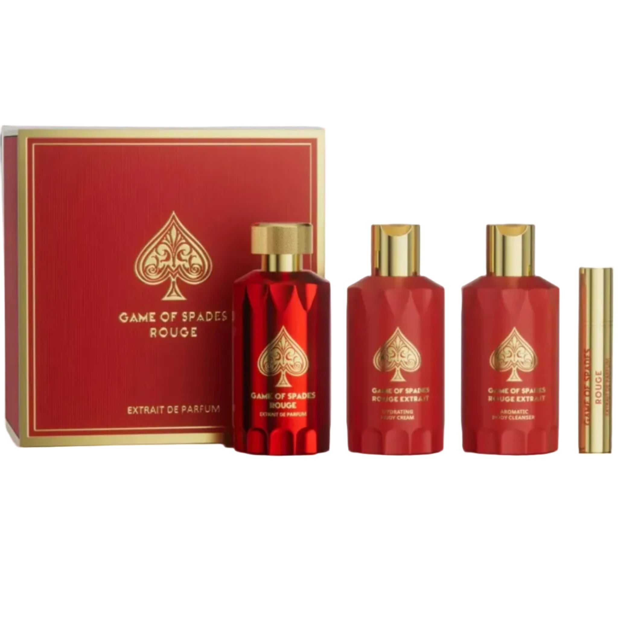 Game of Spades Rouge 4-Piece Set By Jo Milano 3.4oz Unisex Parfum Spray