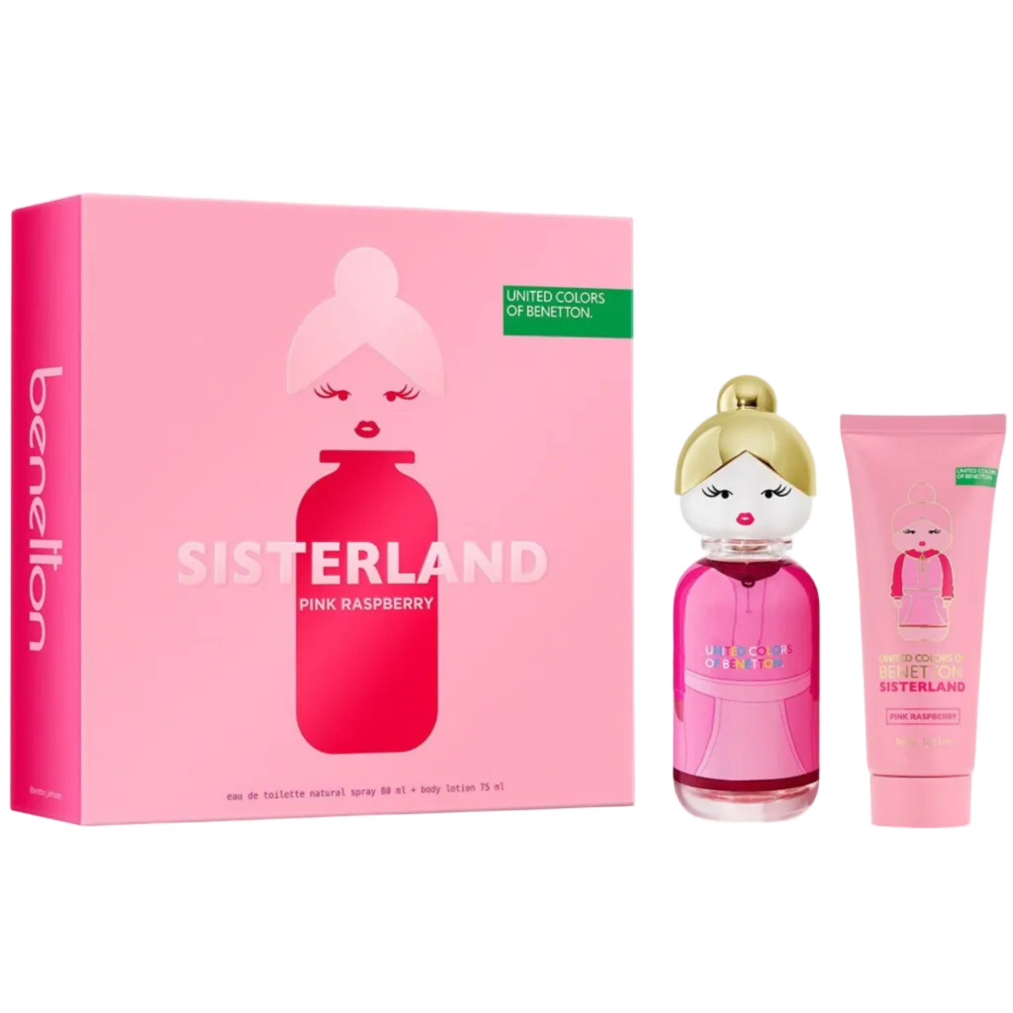 Sisterland Pink Raspberry 2-Piece Set By Benetton 2.7oz For Women EDT Spray