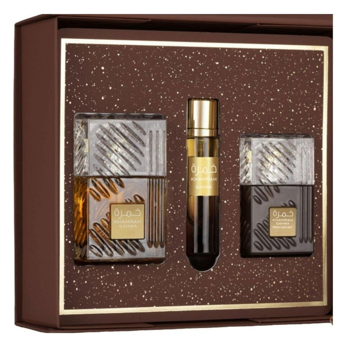 Khamrah Qahwa by Lattafa 3-Piece Set 3.4oz Unisex EDP Spray