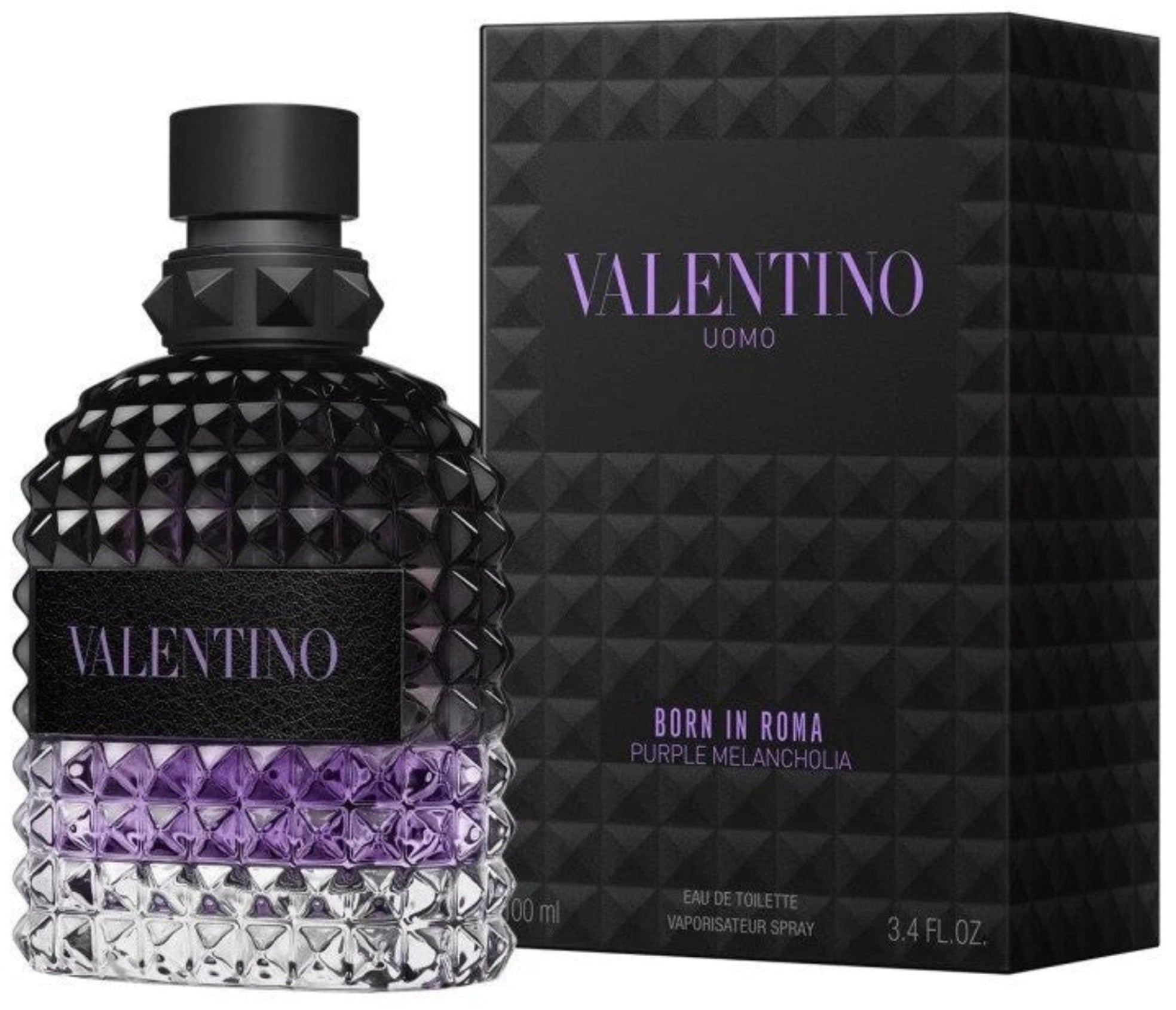 Uomo Born In Roma Purple Melancholia By Valentino 3.4oz For Men EDT Spray