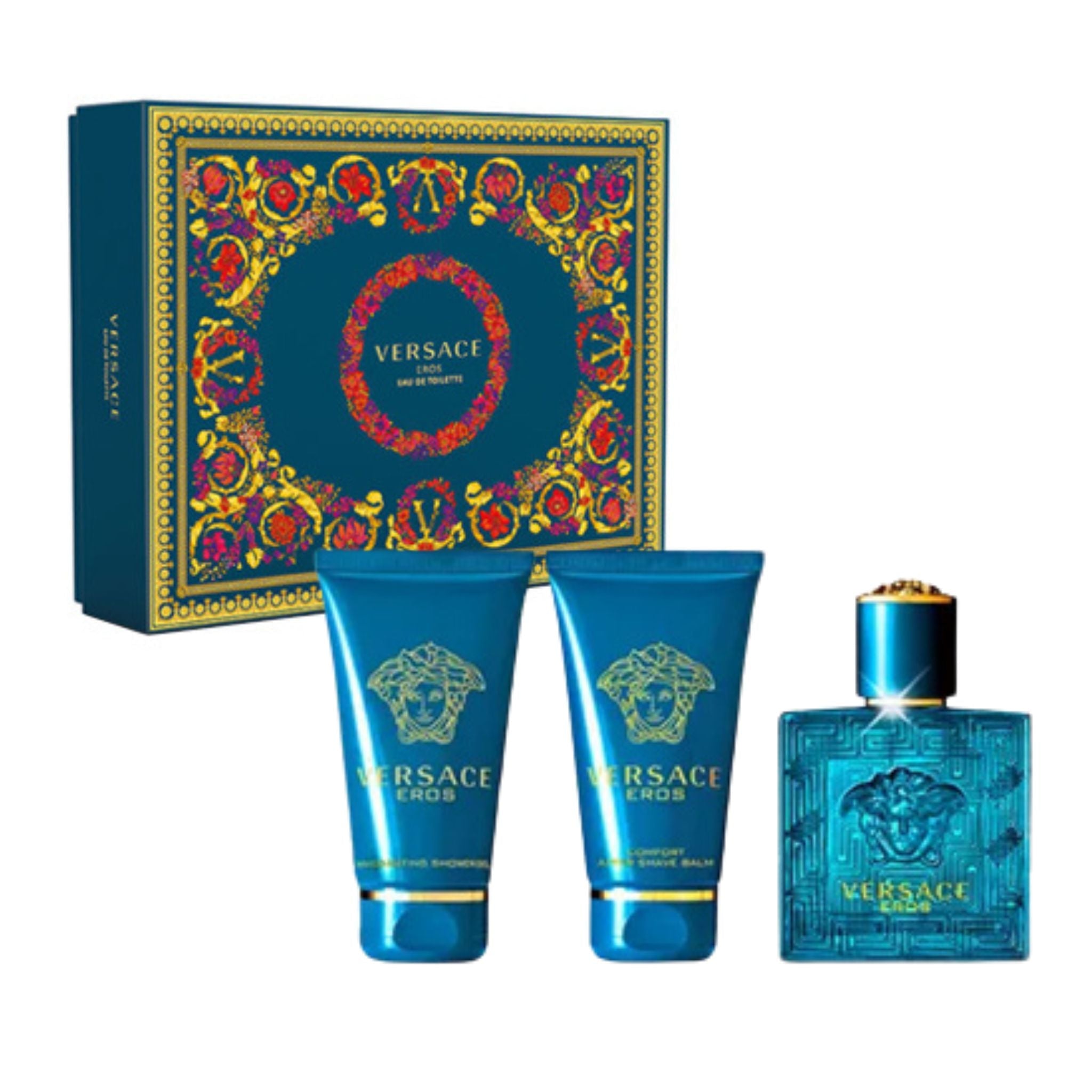 Versace Eros 3-Piece Set 1.7oz Men EDT Spray by Versace