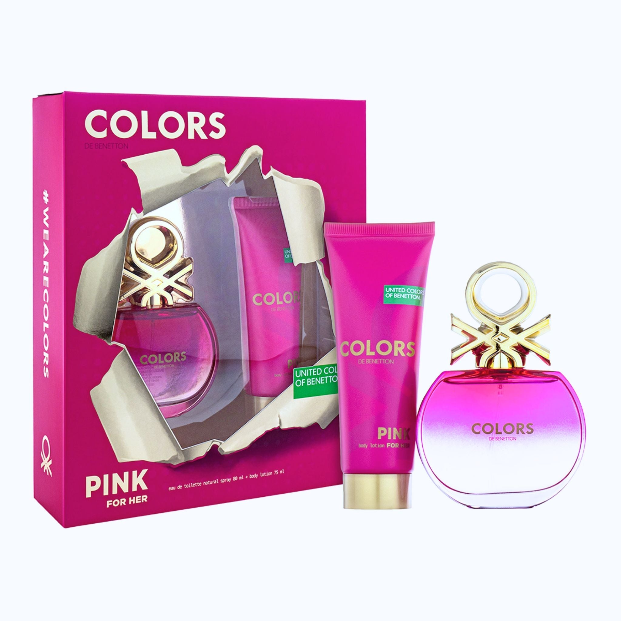 Benetton Color Pink 2-Piece Set 2.7oz Women EDT by Benetton