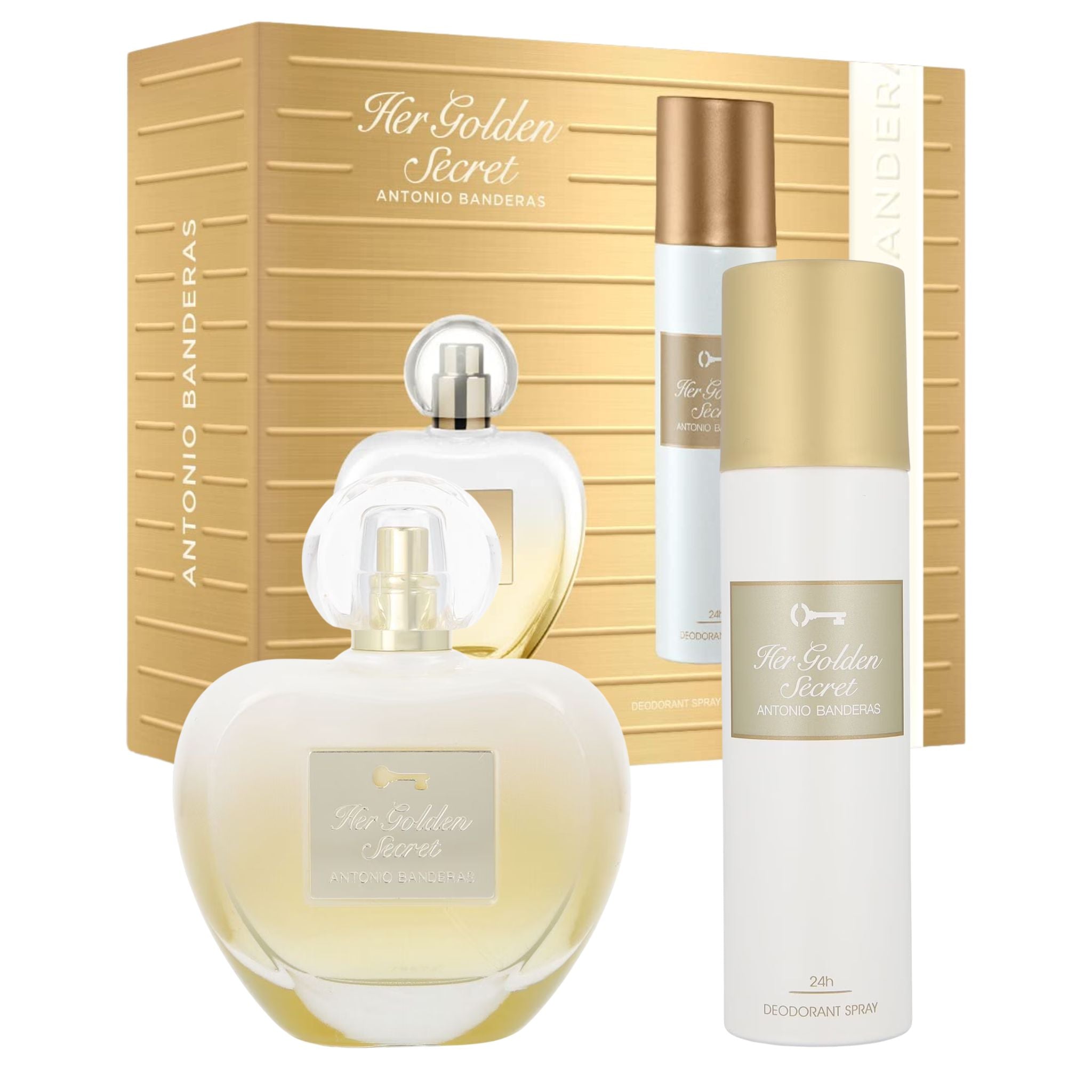 Antonio Banderas Her Secret Golden 2-Piece Set 2.7oz Women EDT Spray by Antonio Banderas