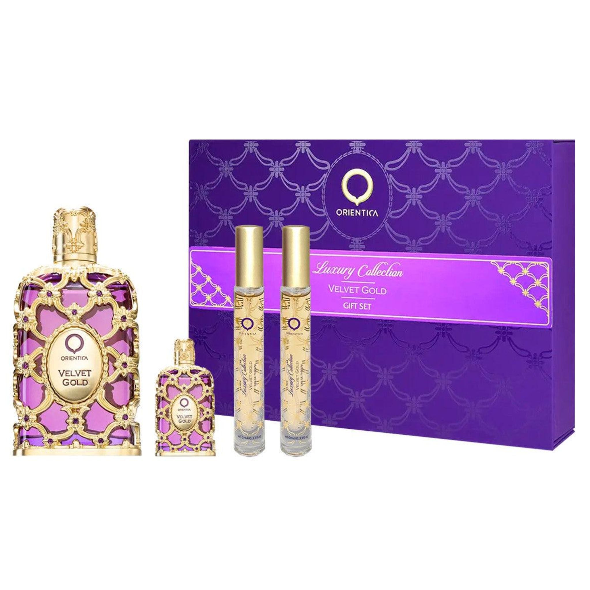 Orientica Velvet Gold 4-Piece Set 2.7oz Unisex EDP Spray by Orientica