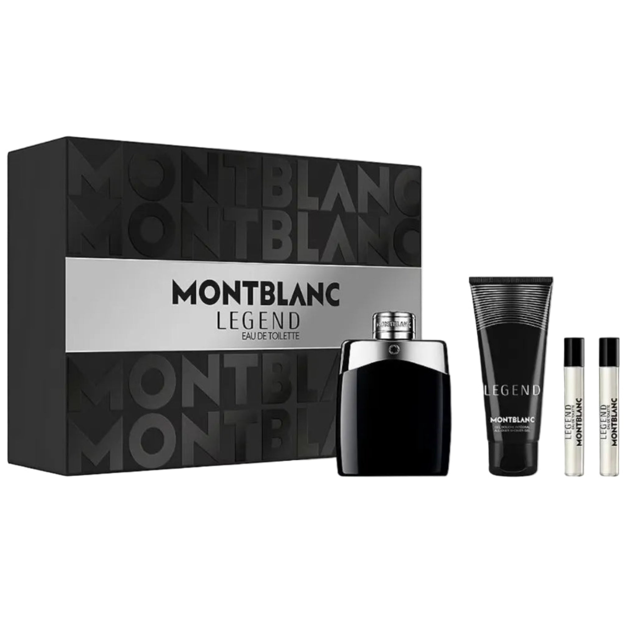Legend 4-Piece Set By Mont Blanc 3.3oz For Men EDT Spray