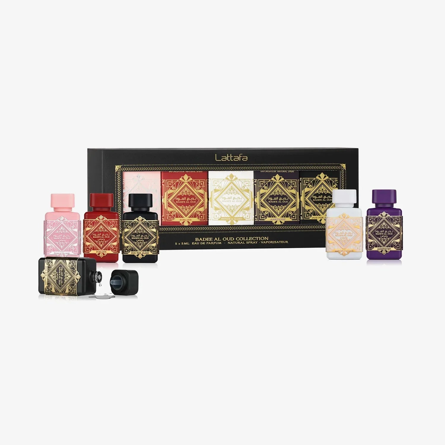 Lattafa Badee Oud Mini Set 5- Piece Set 5ml Unisex EDP Spray by Lattafa