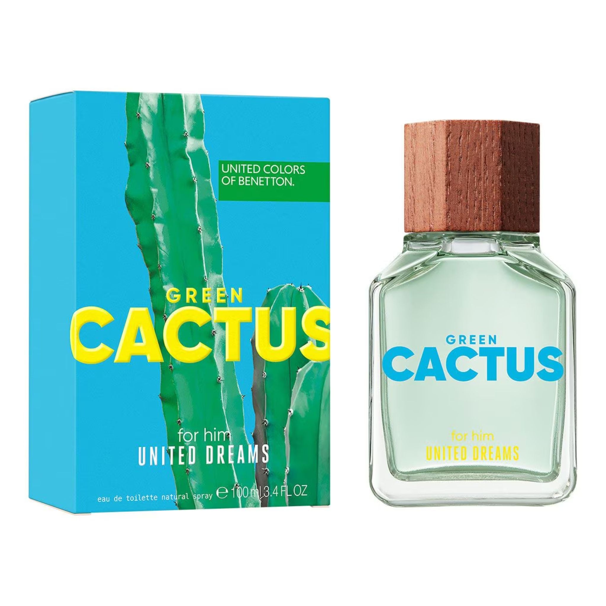 Benetton Green Cactus 3.4oz Men EDT by Benetton