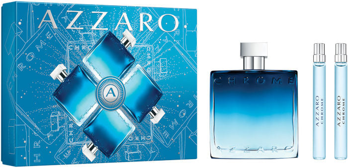 Azzaro Chrome 3-Piece Set 3.4oz Men EDP Spray by Azzaro