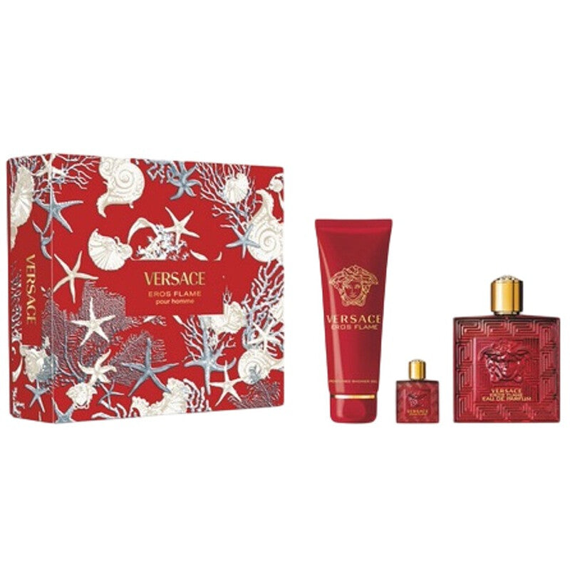 Versace Eros Flame 3-Piece Set 3.4oz EDP Spray by Versace