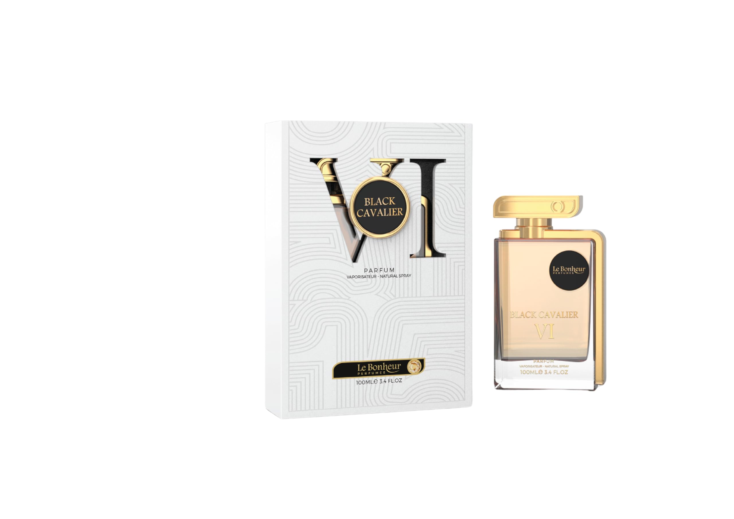 Le Bonheur Black Cavalier VI Parfum 3.4oz Men Spray by Le Bonheur