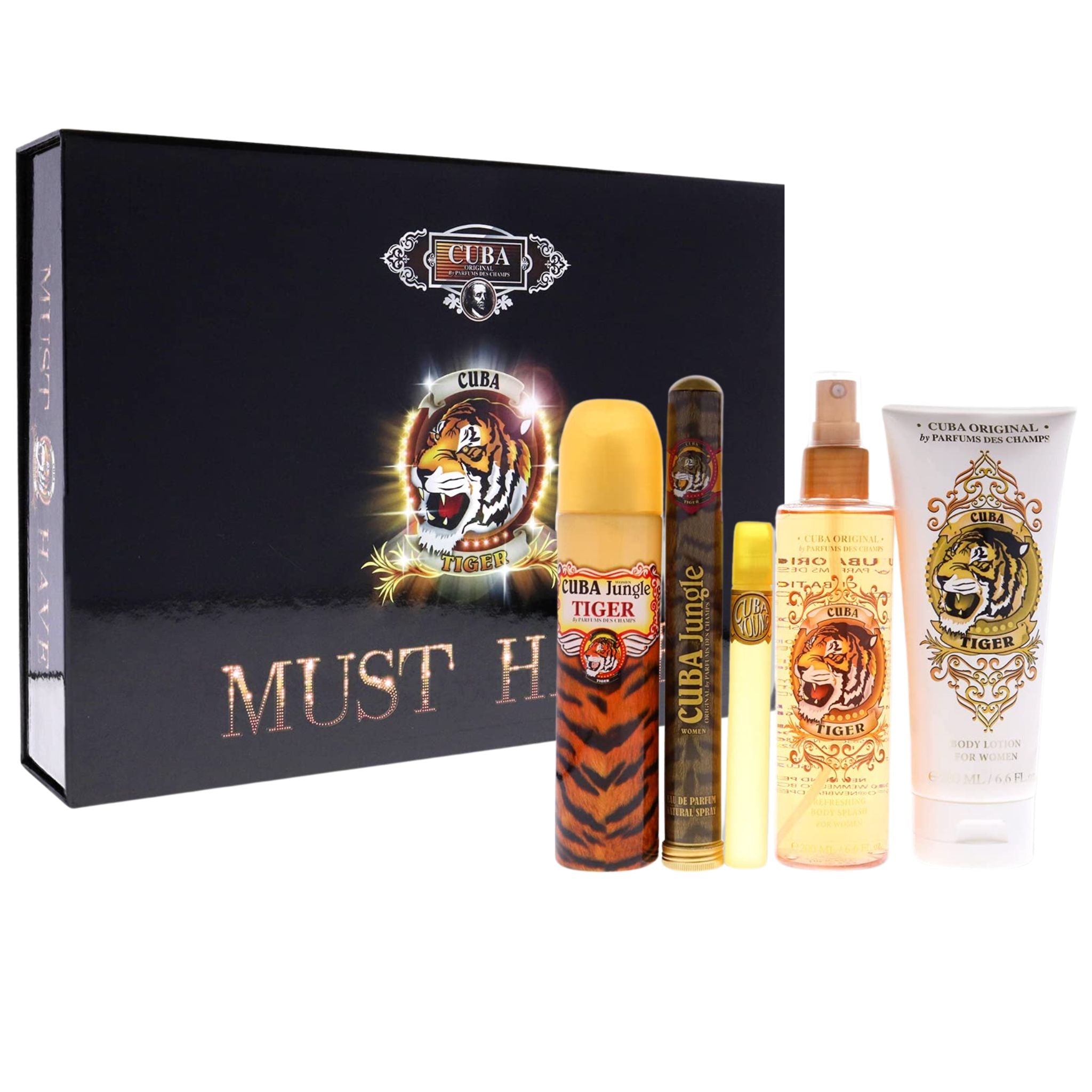 Cuba Tiger Must Have 5-Piece Set 3.4oz Women EDP by Cuba