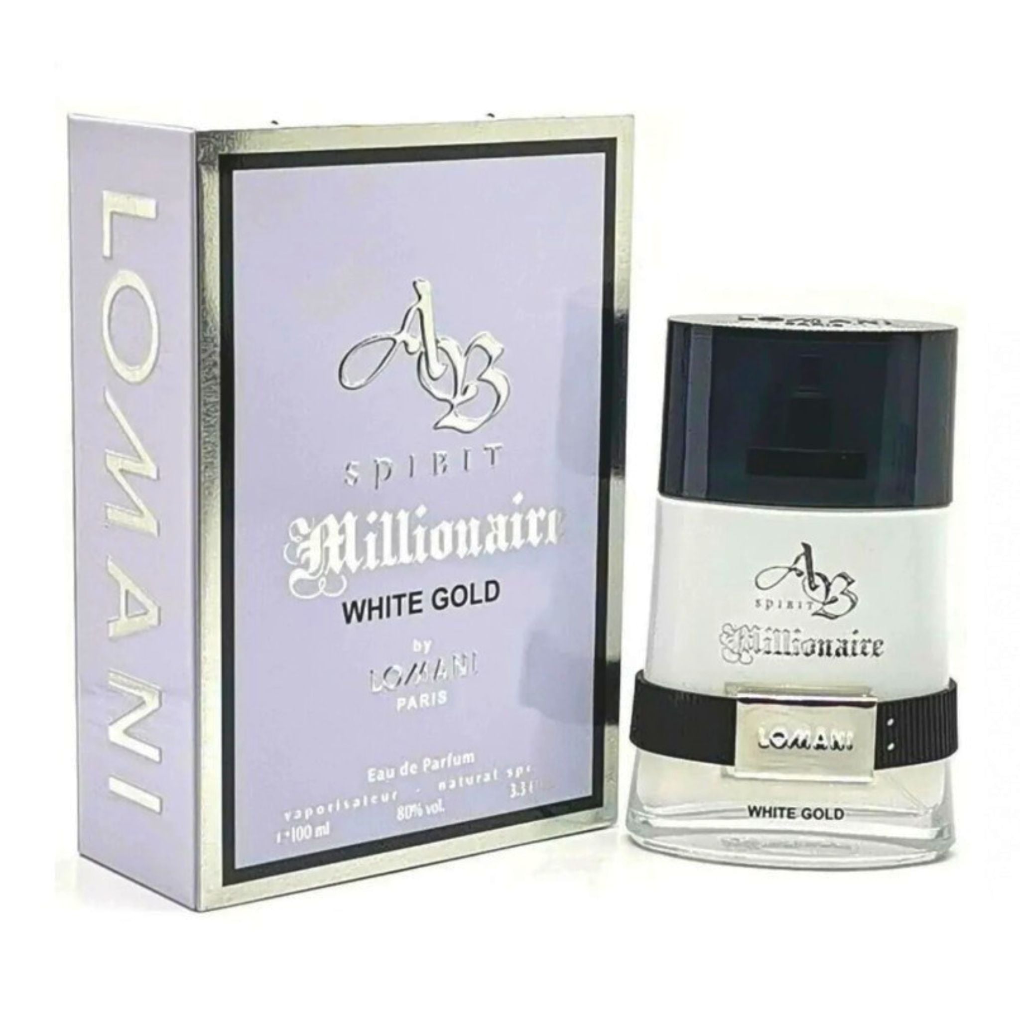 Lomani AB Spirit Millionaire White Gold 3.3oz Men EDP Spray by Lomani