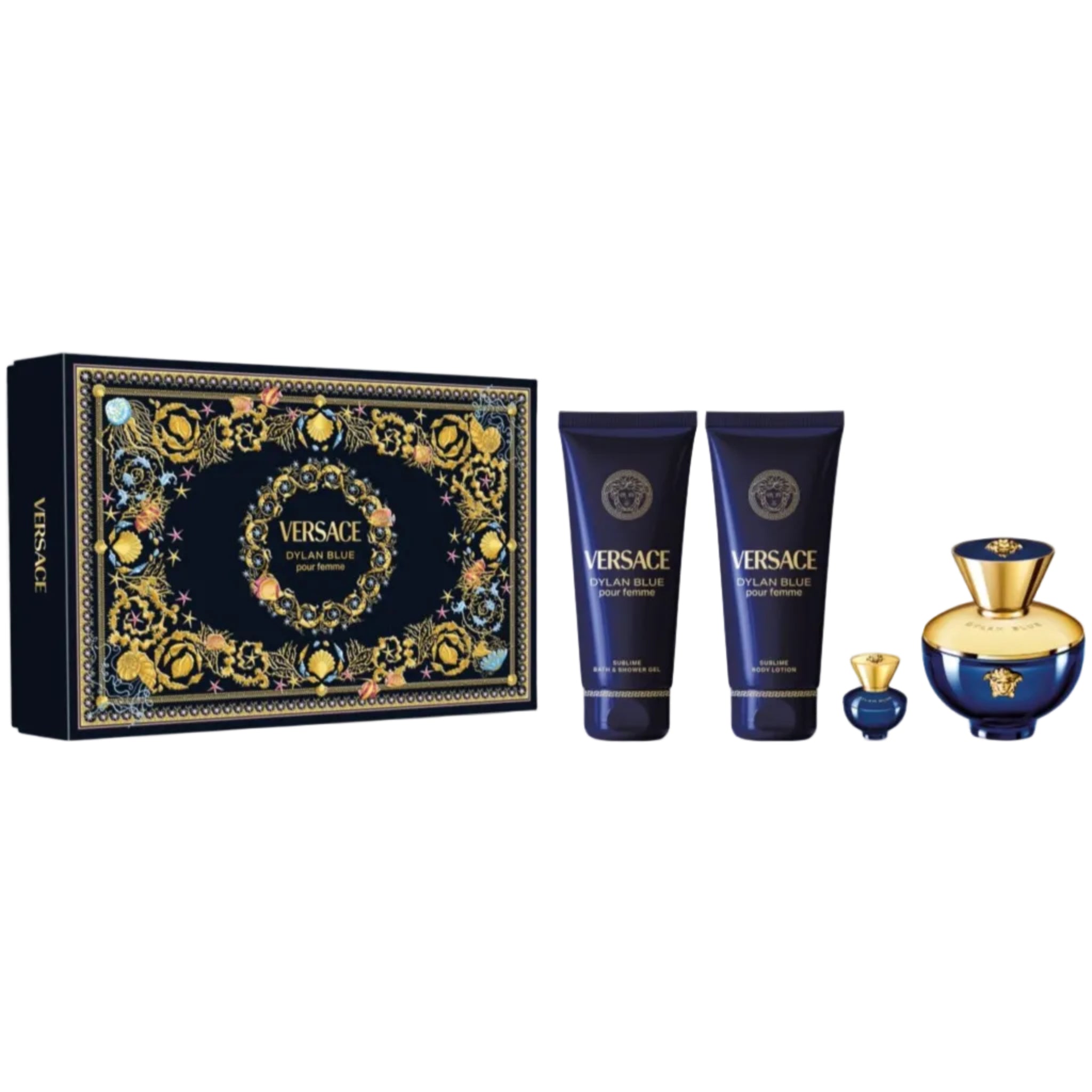 Dylan Blue 4-Piece Set By Versace 3.4oz For Women EDP Spray