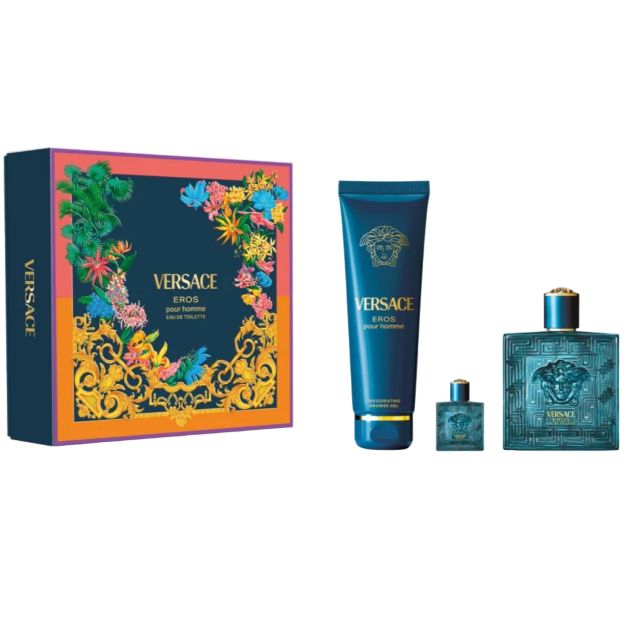 Eros 3-Piece Set By Versace 3.4oz For Men EDT Spray