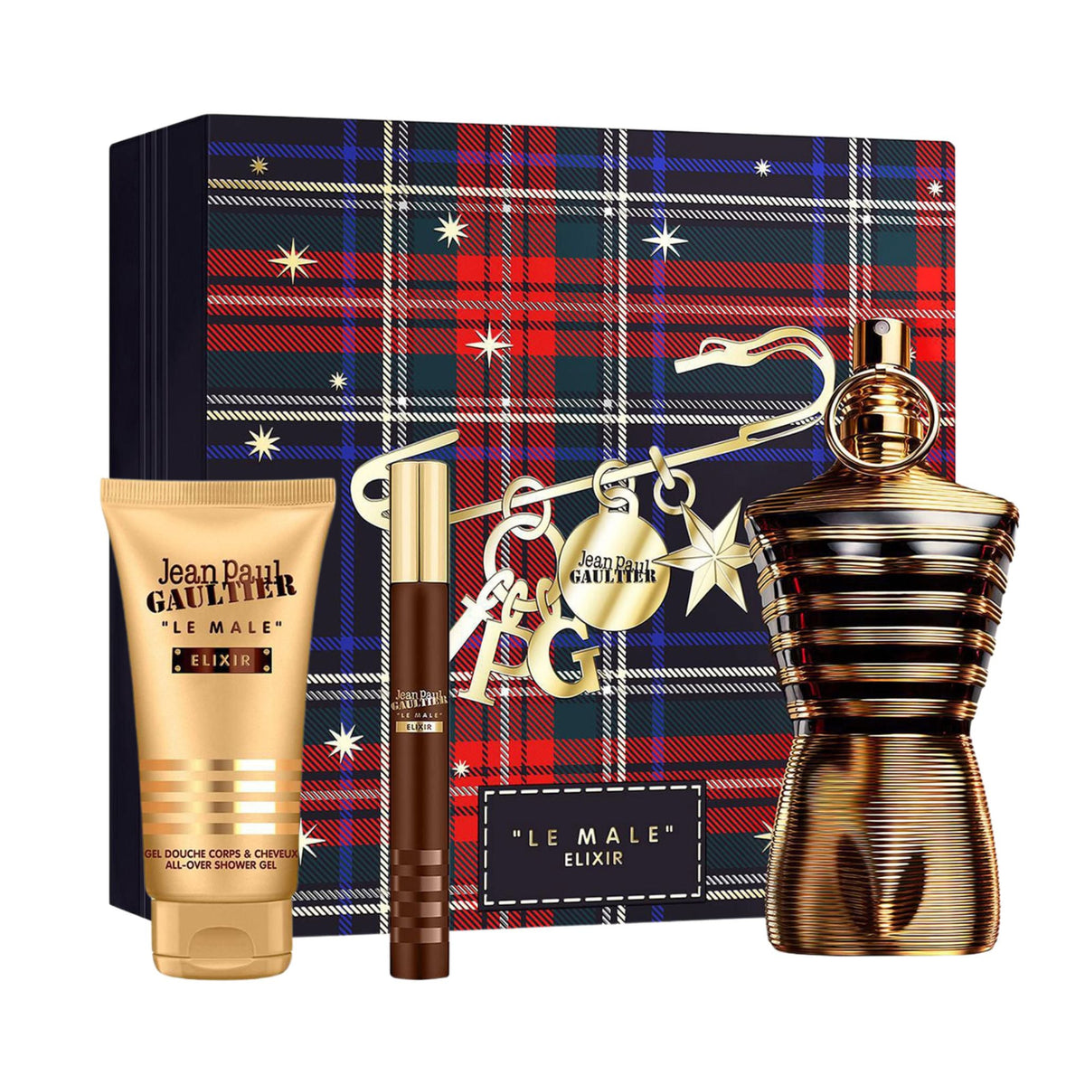 Le Male Elixir by Jean Paul Gaultier 3-Piece Set 4.2oz Men Parfum Spray
