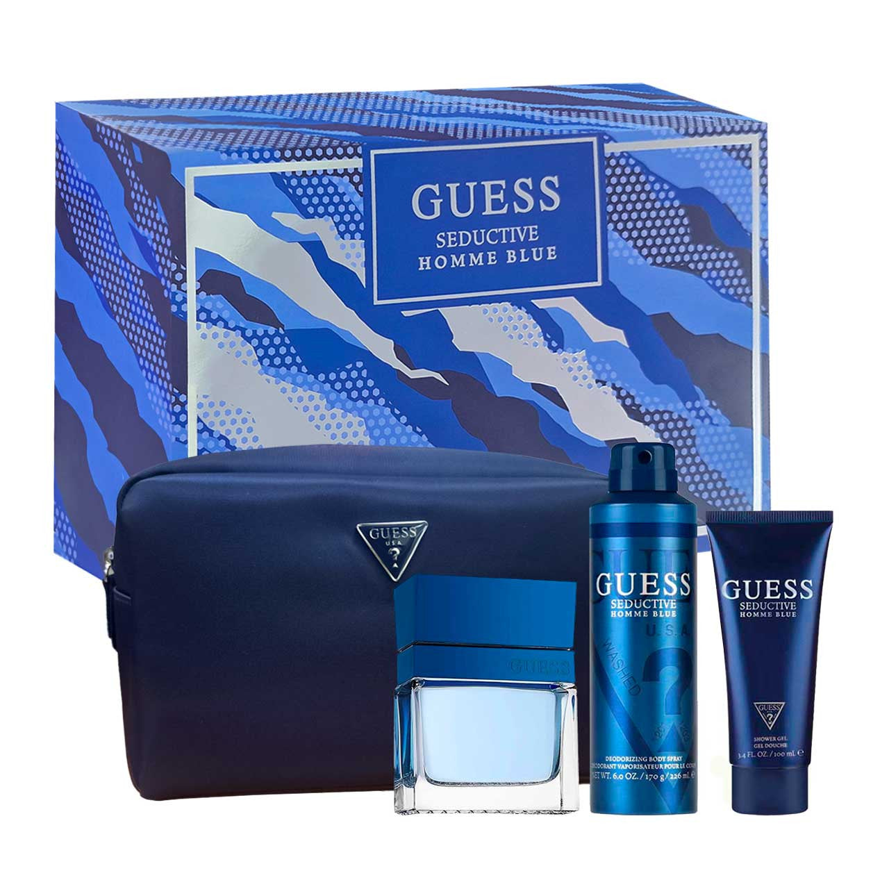 Guess Seductive Homme Blue 4-Piece Set 3.4oz Men EDT Spray by Guess