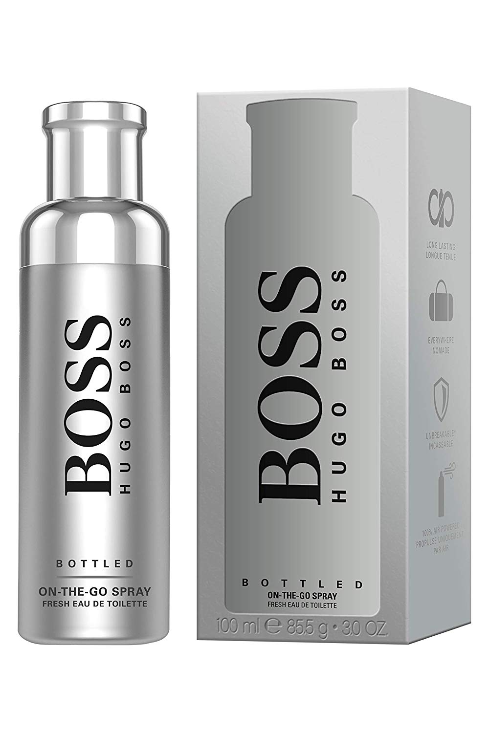 Hugo Boss Grey On-The-Go 3.0oz Men EDT Spray by Hugo Boss