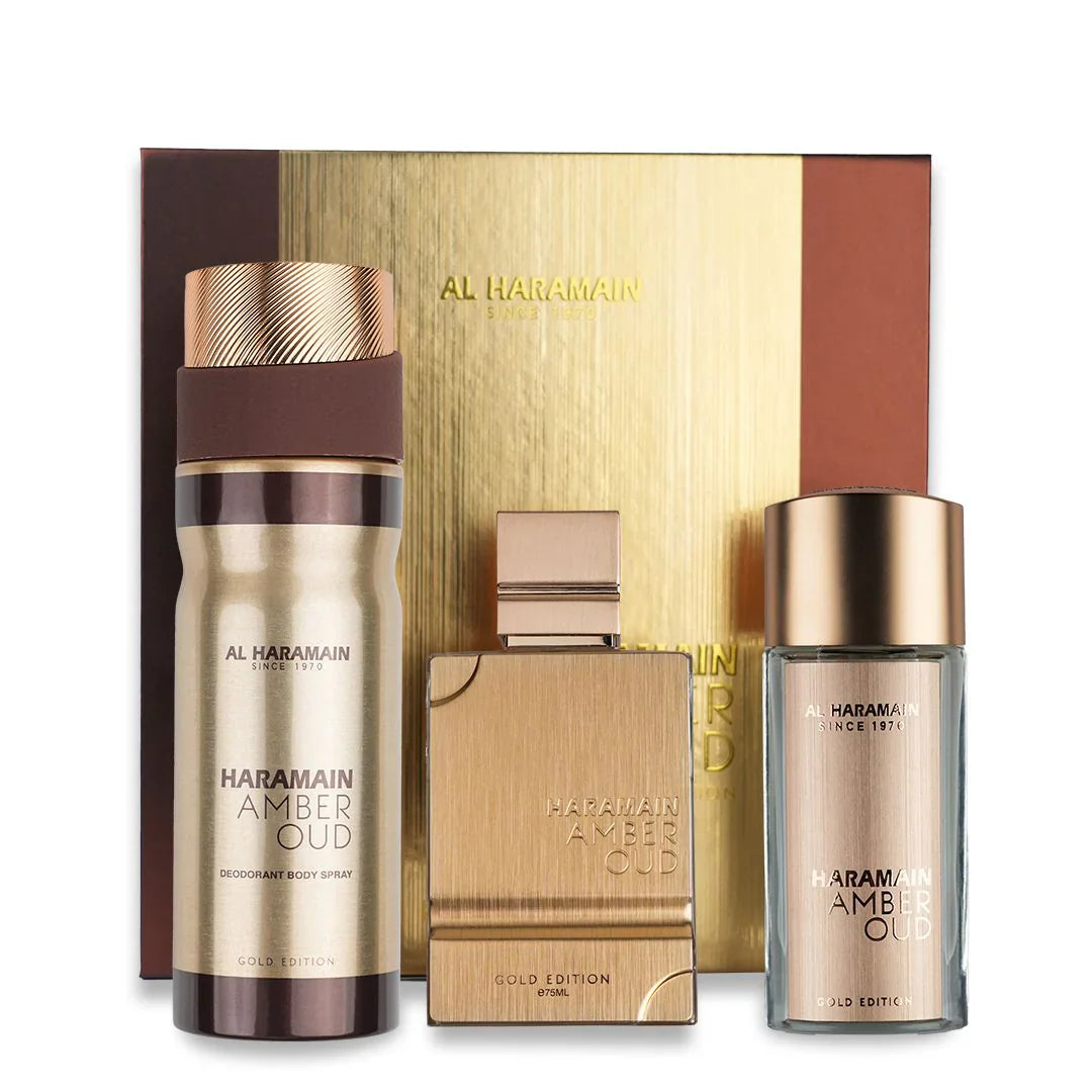 Al Haramain Amber Gold 3-Piece Set 2.5oz EDP Spray by Al Haramain