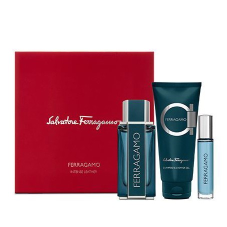 Salvatore Ferragamo Int.Leather 3-Piece Set 3.4oz Men EDP Spray by Salvatore Ferragamo