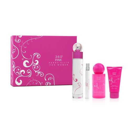 Perry Ellis 360 Pink 4-Piece Set 3.4oz Women EDP Spray by Perry Ellis