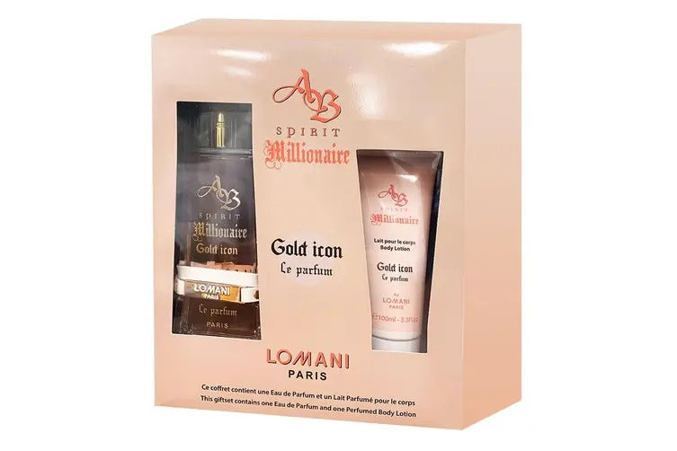 Lomani AB Spirit Millionaire Gold Icon 2-Piece Set 3.30oz Women EDP Spray by Lomani