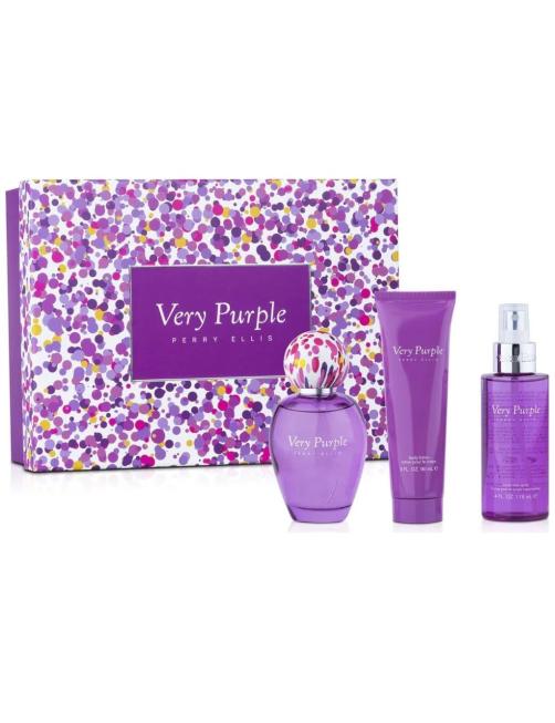 Perry Ellis Very Purple 3-Piece Set 3.3oz Women EDP Spray by Perry Ellis