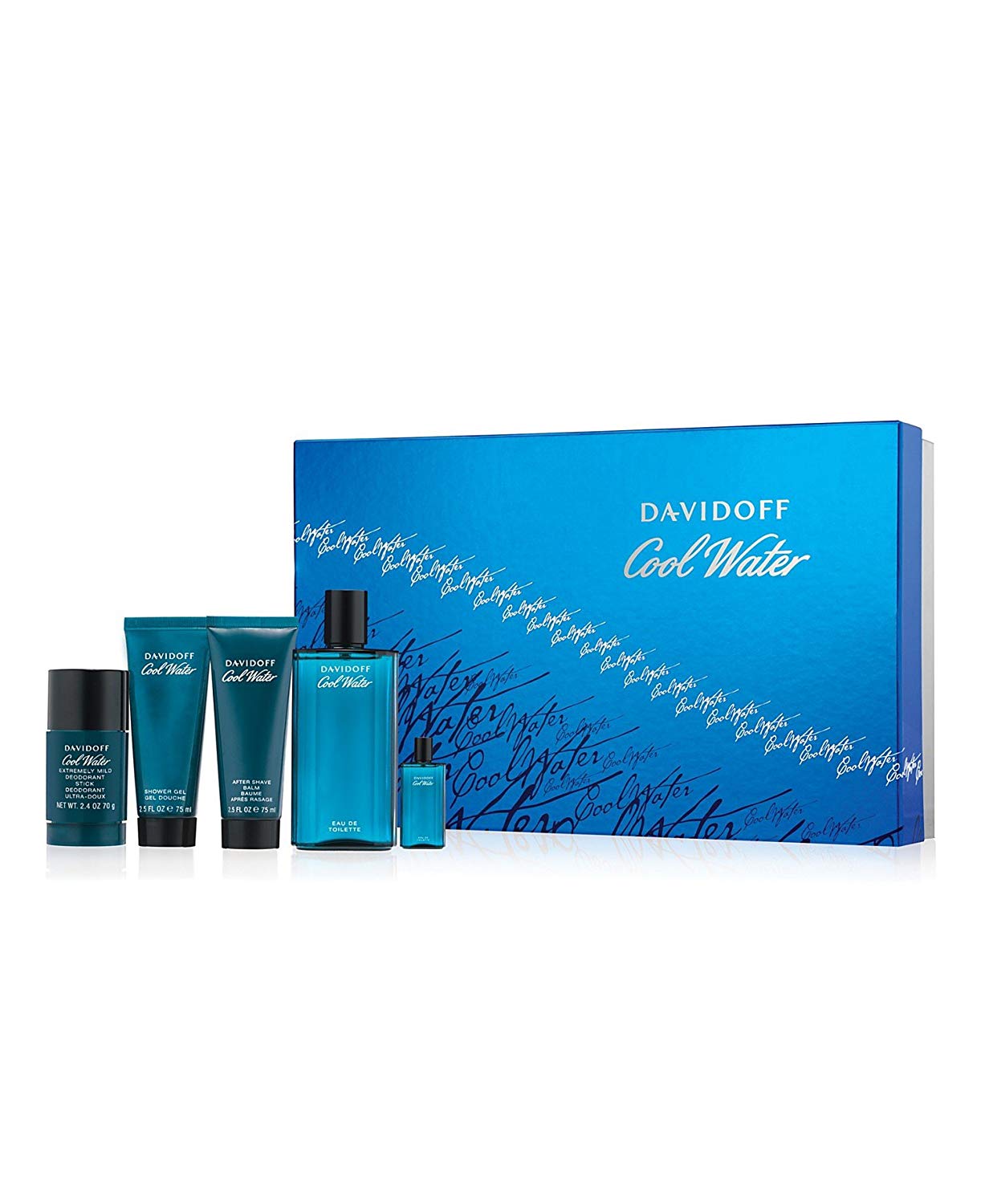 Cool Water 5-Piece Set 4.2oz Men EDT Spray by Davidoff