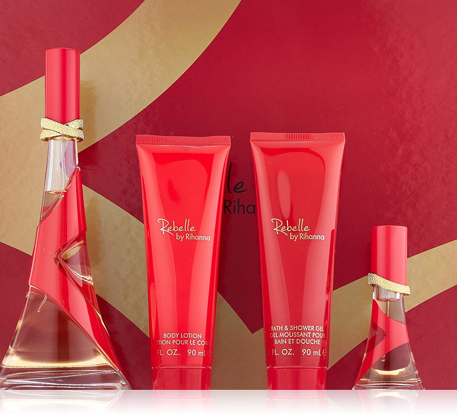 Rihanna Rebelle 4-Piece Set 3.4oz Women EDP Spray by Rihanna