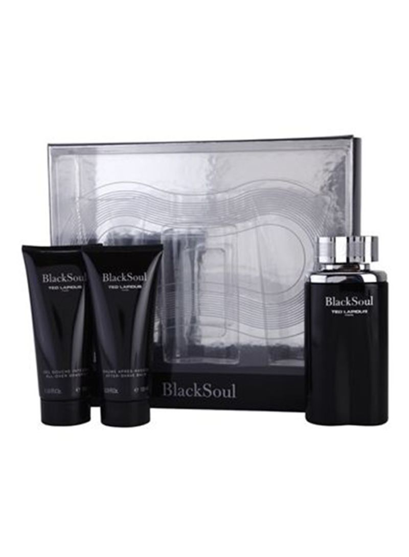 Ted Lapidus Blacksoul 3-Piece Set 3.4oz Men EDT Spray by Ted Lapidus