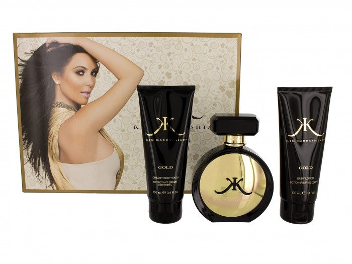Kim Kardashian Gold 3-Piece Set 3.4oz Women EDP Spray by Kim Kardashian