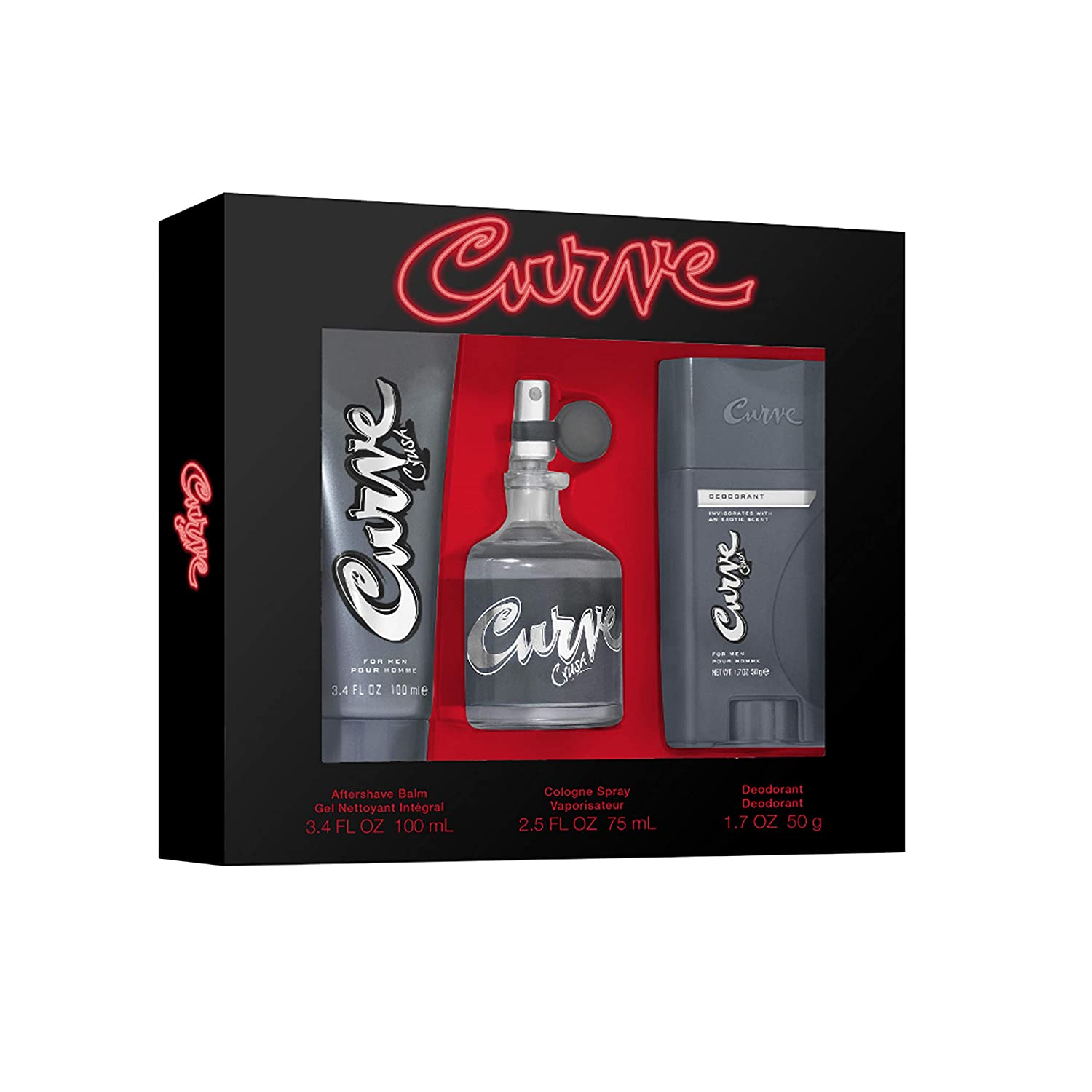 Liz Claiborne Curve Crush 3-Piece Set 2.5oz Men EDC Spray by Liz Claiborne