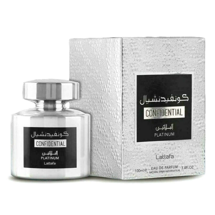 Lattafa Confidential Platinum 3.4oz Men EDP Spray by Lattafa