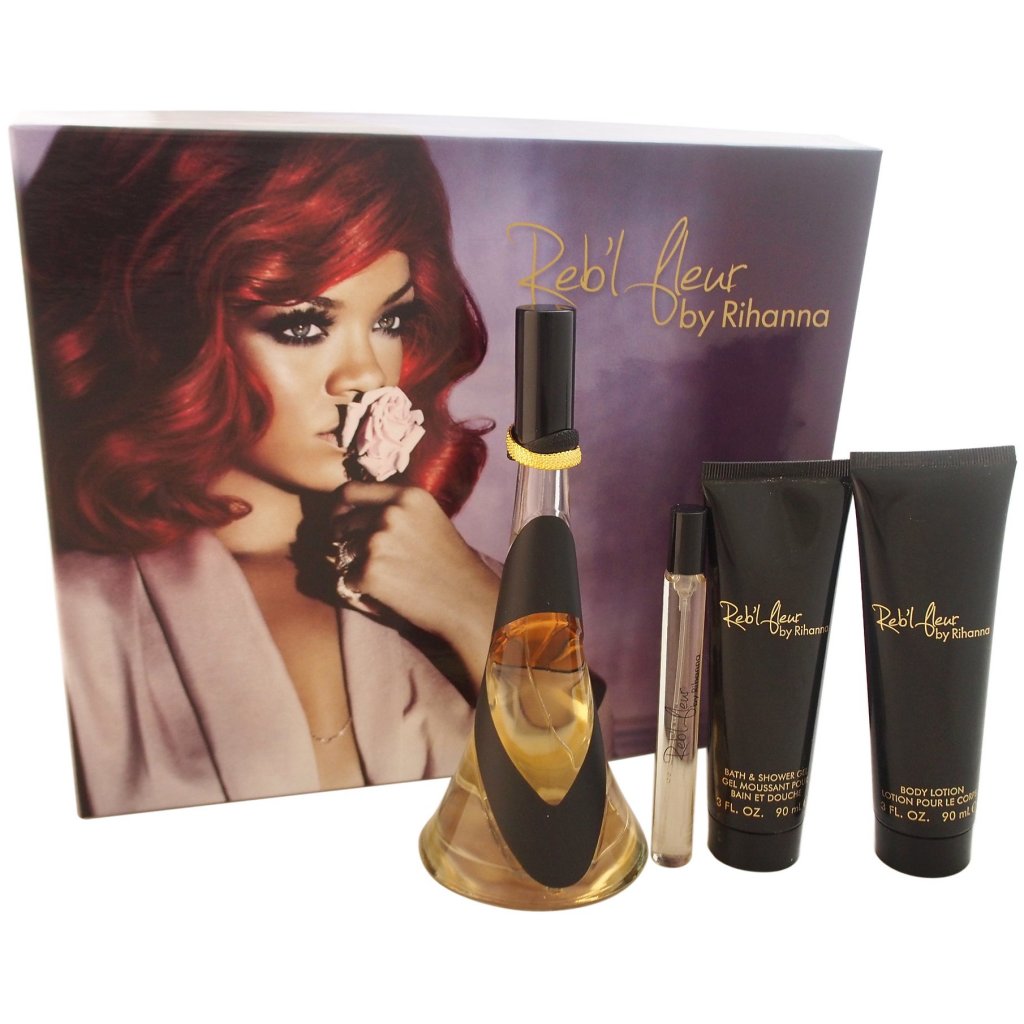 Rihanna Reb'l Fleur 4-Piece Set 3.4oz Women EDP Spray by Rihanna