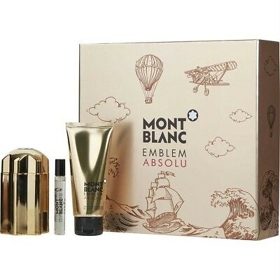 Mont Blanc Emblem Absolu 3-Piece Set 3.4oz Men EDT Spray by Mont Blanc