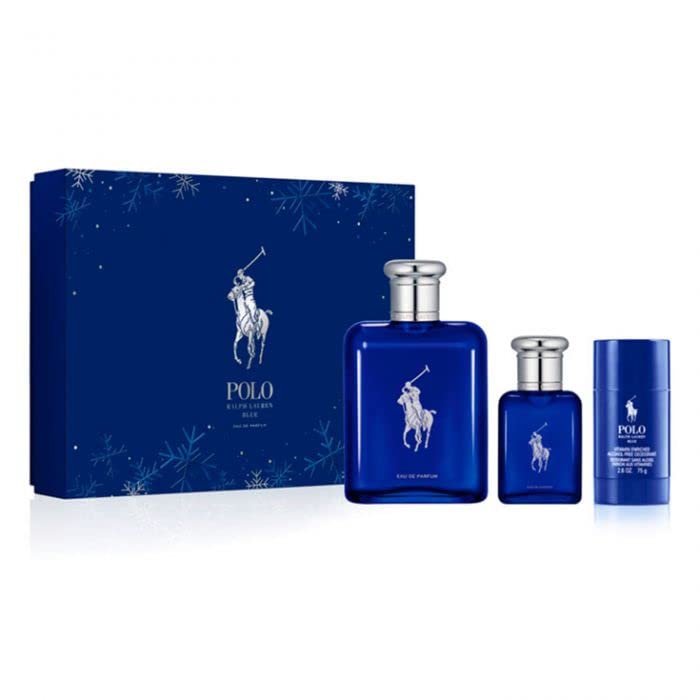 Ralph Lauren Polo Blue 3-Piece Set 4.2oz Men EDP Spray by Ralph Lauren