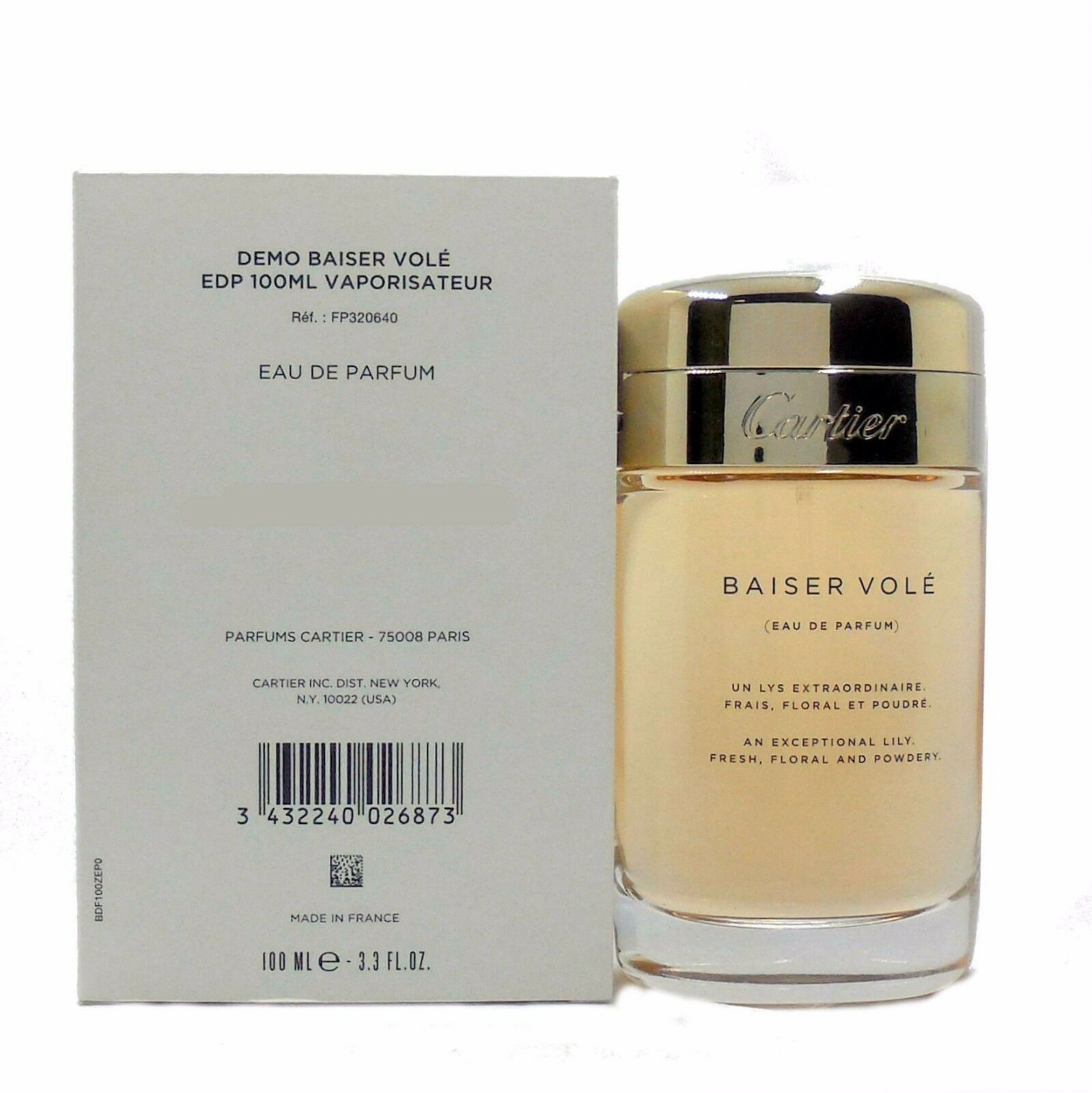 Cartier Baiser V. 3.3oz Women EDP Tester by Cartier