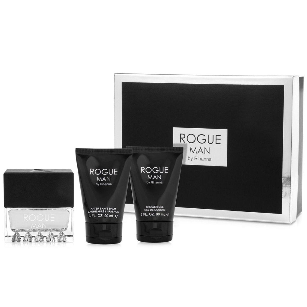 Rihanna Rogue 3-Piece Set 3.4oz Men EDT Spray by Rihanna