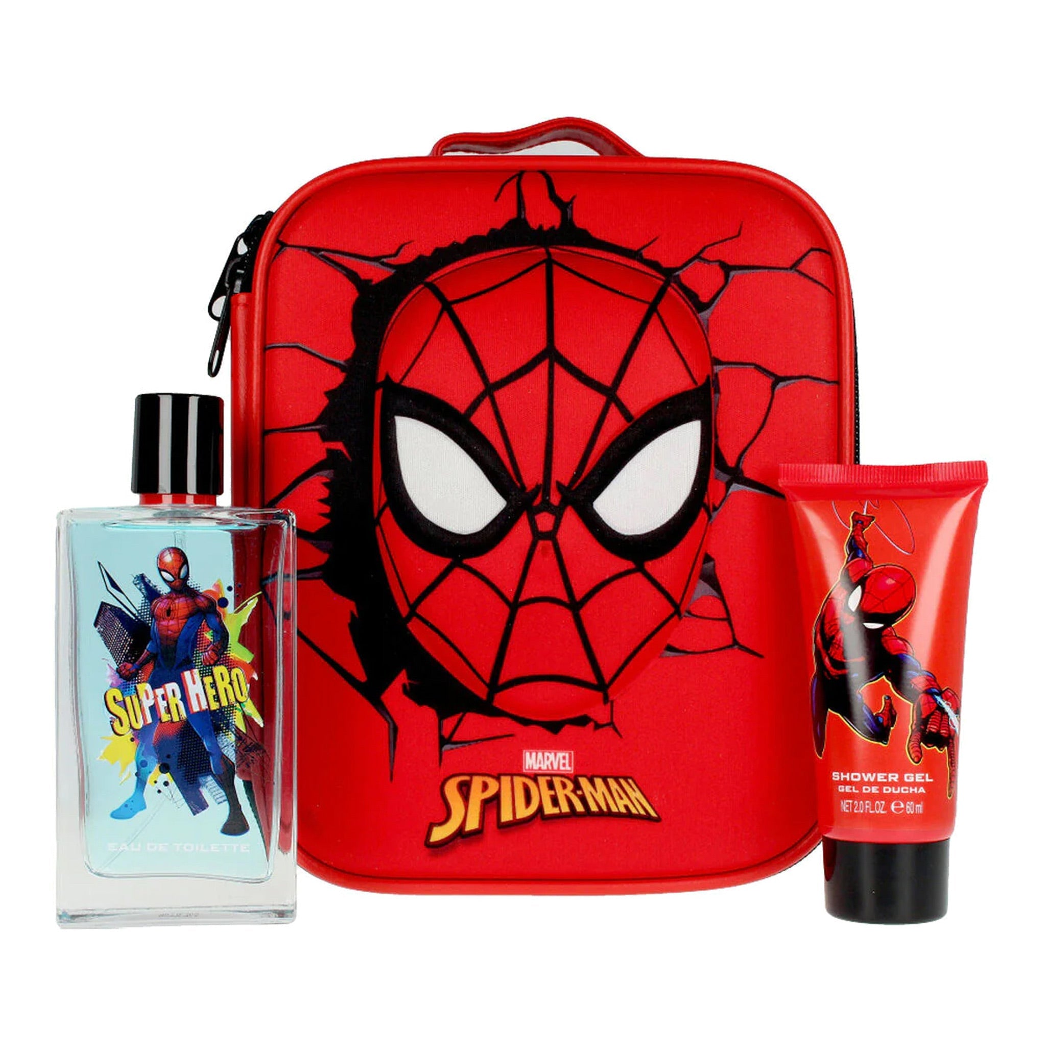 Marvel Spider-Man Lunch Bag 3-Piece Set 3.4oz Kids EDT Spray by Marvel