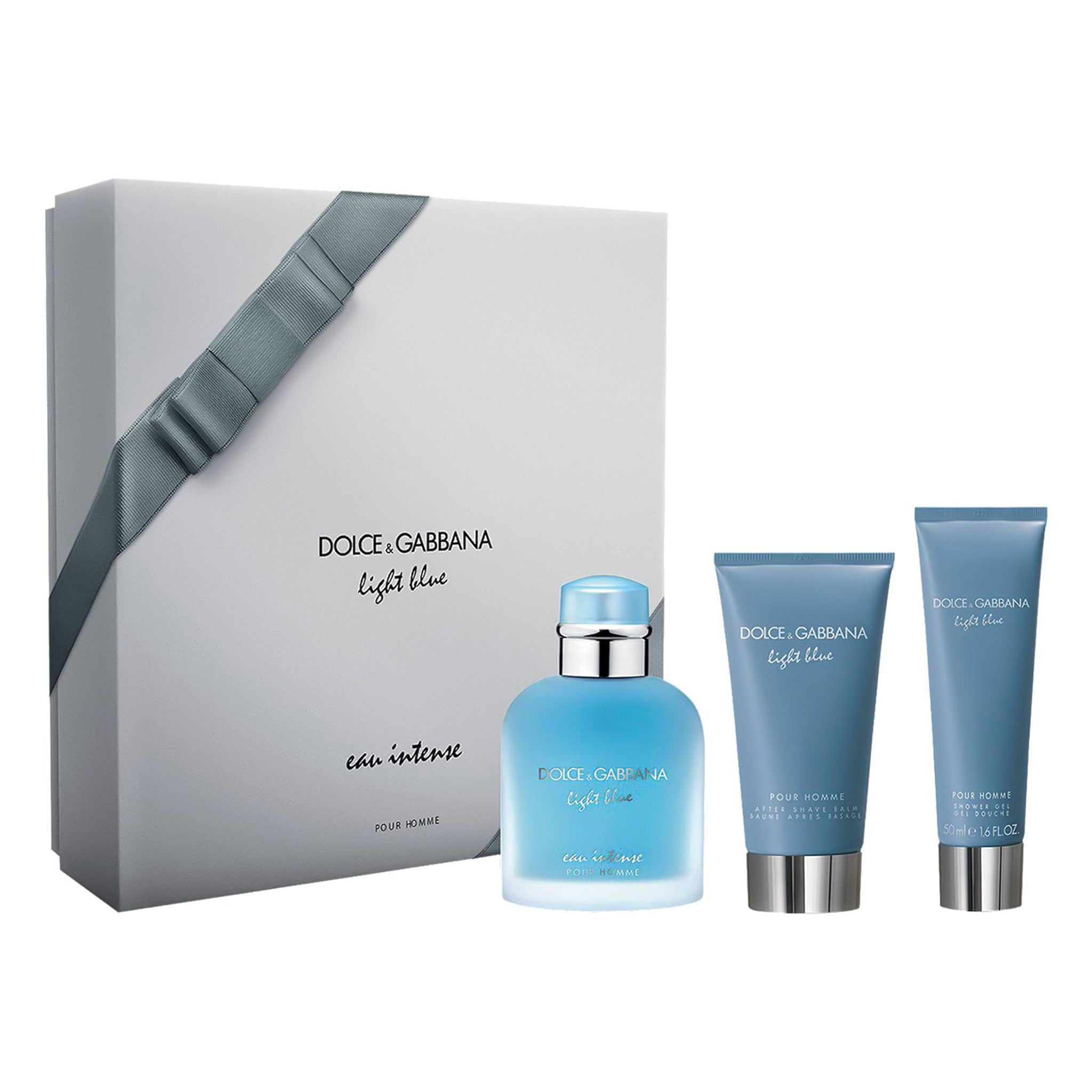 Dolce & Gabbana Light Blue Intense 3-Piece Set 3.4oz Men EDT Spray by Dolce & Gabbana