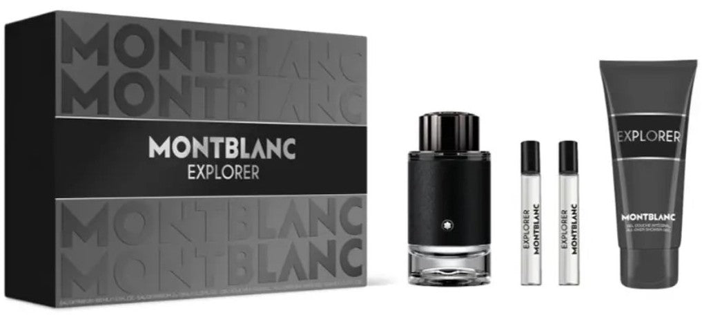 Explorer 4-Piece Set By Mont Blanc 3.3oz For Men EDP Spray