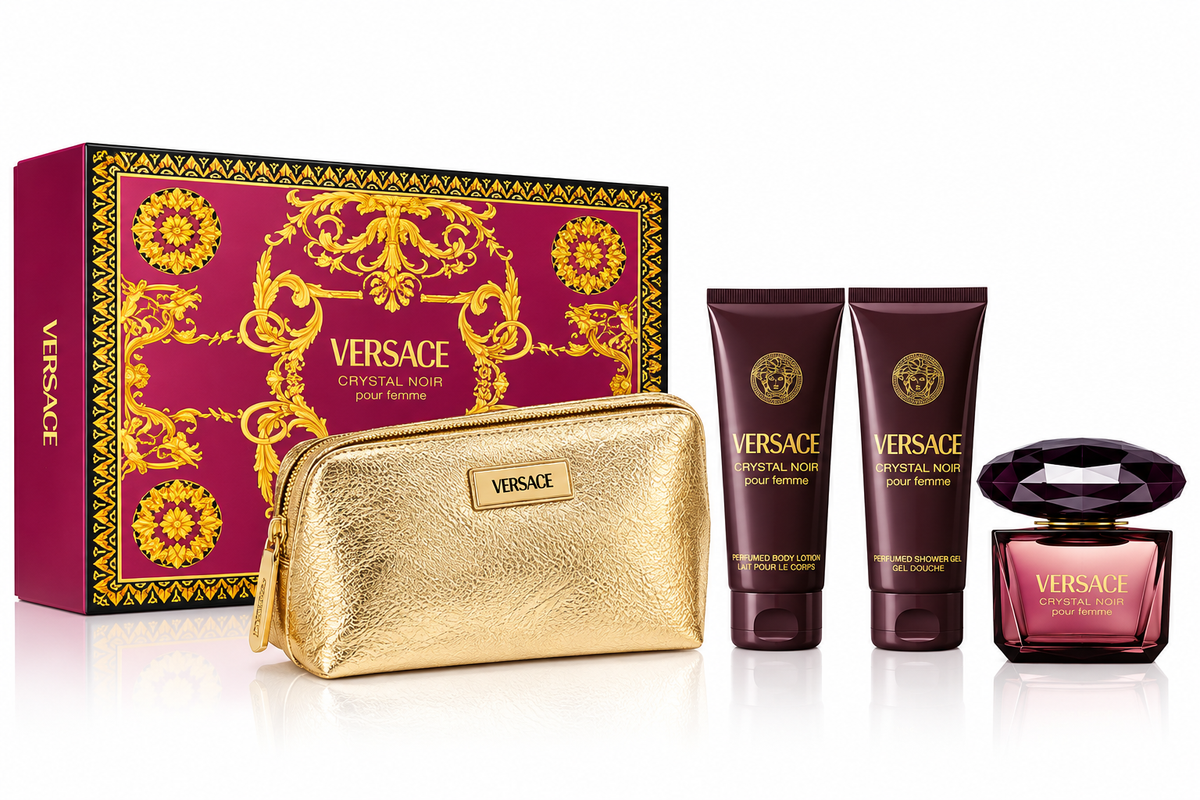 Crystal Noir 4-Piece Set by Versace 3.0oz Women EDP Spray