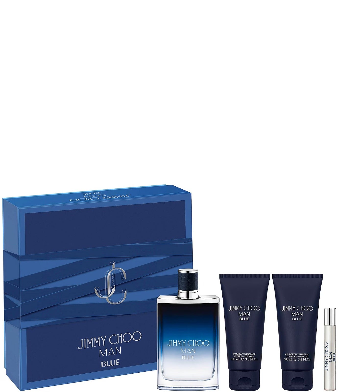 Jimmy Choo Blue 4-Piece Set 3.3oz Men EDT Spray by Jimmy Choo