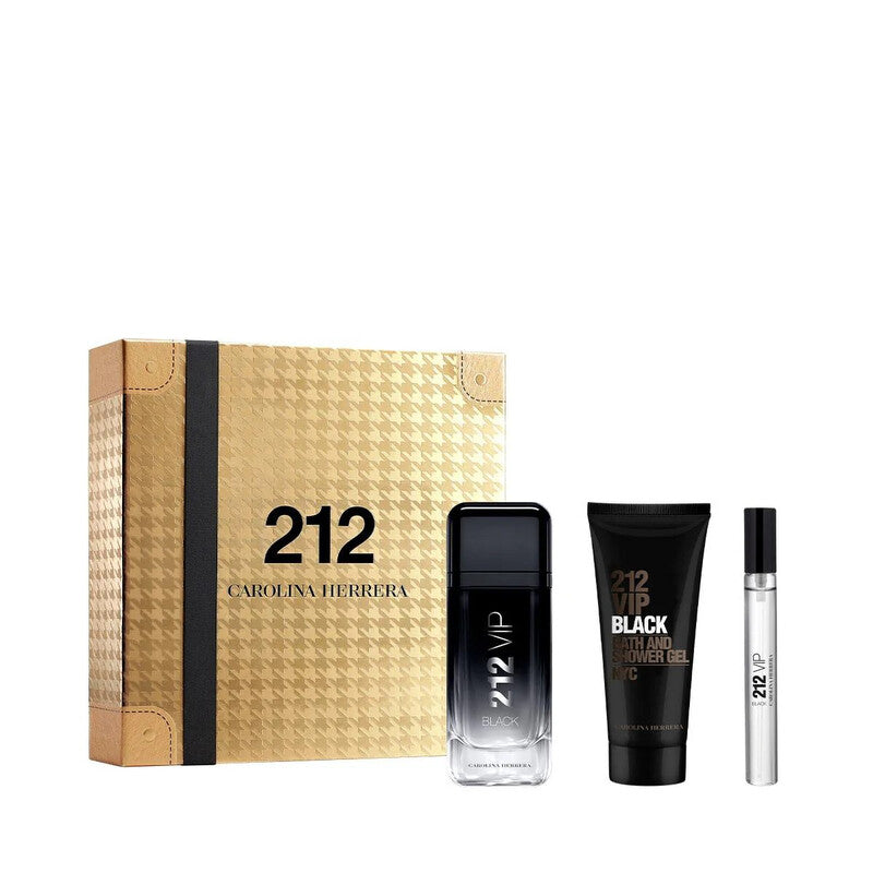 212 VIP Black 3-Piece Set by Carolina Herrera 3.4oz Men EDP Spray